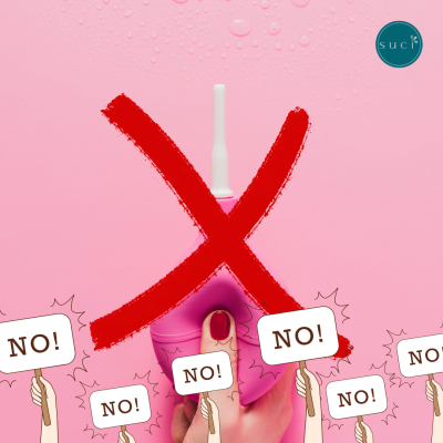 Amalan ¨douching¨ atau menyemburcuci faraj juga adalah sama sekali memudaratkan. suci menstrual cup