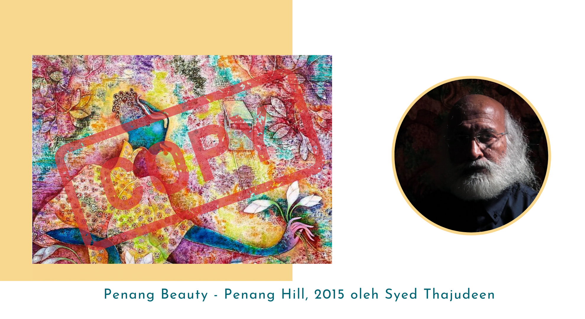 Lukisan Terkenal Malaysia: Keindahan Wanita Dalam Seni Penang Beauty - Penang Hill, 2015 oleh Syed Thajudeen