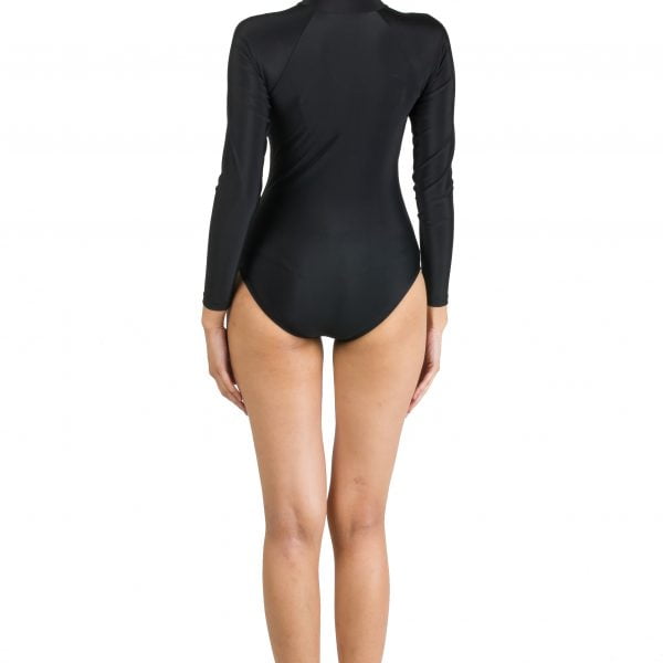 Chul Two-piece Push Up Underwire Long Sleeve Bodysuit Rash Guard in Black SUCI CUP