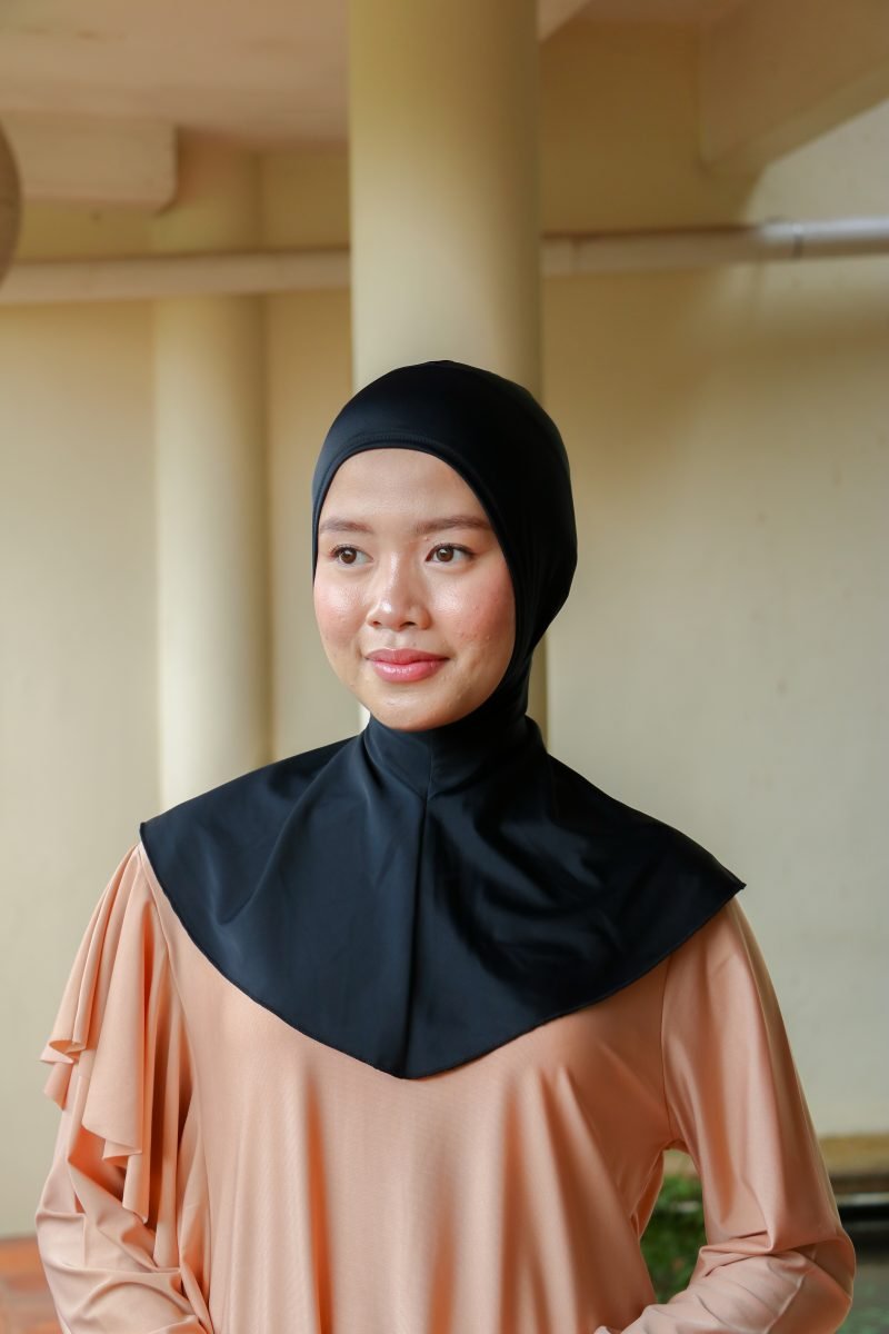 Modernly Modest Muslimah Swim Sports Hijab in Black SUCI CUP