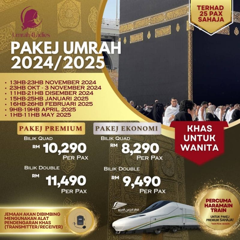 Pakej umrah khas untuk wanita solo premium