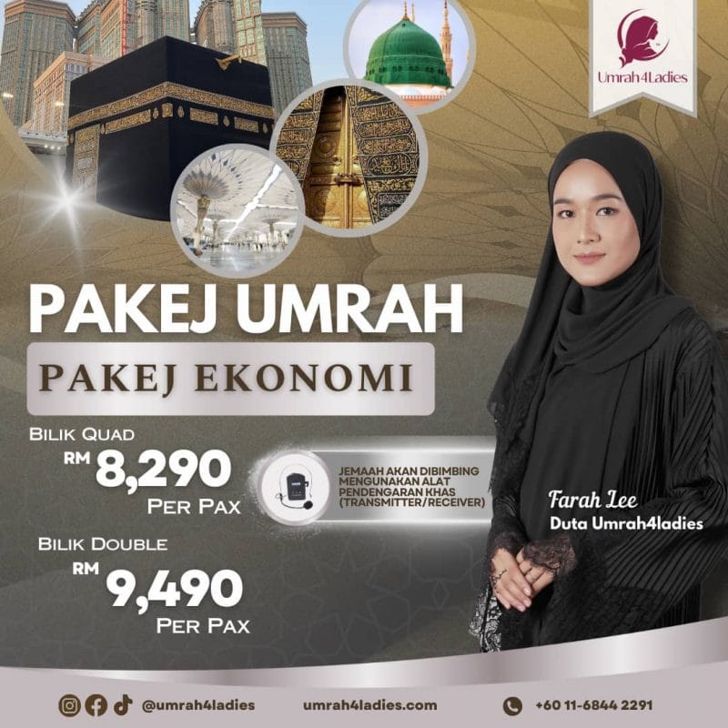 pakej umrah wanita khas dengan farah lee untuk wanita sahaja