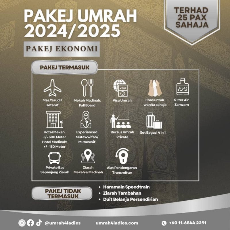 pakej umrah untuk wanita ekonomi